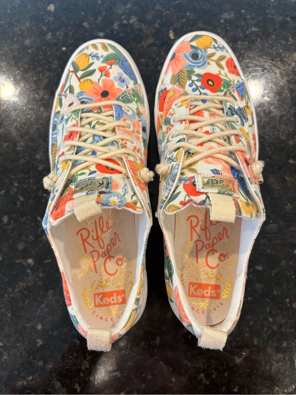 Keds x Rifle Paper Co Kickback Citrus Garden Party Floral Sneakers US 8 EU39 EUC